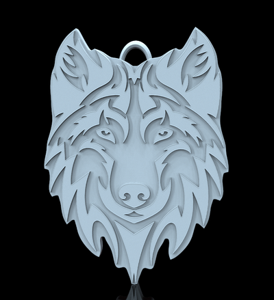 wolf pendant 3d models download creality cloud mammal 3d print model - Mito3D