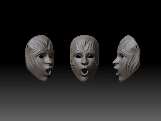 frau maske 3d modelle download realität wolke 3d print model - Mito3D