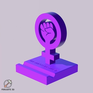 woman power logo phone holder Accessories 3d print model - Mito3D