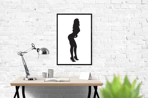 donna silhouette 5 3d print model - Mito3D