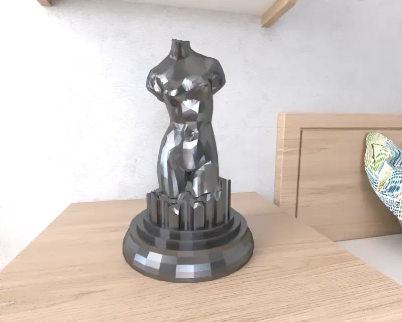 mulher tronco escultura 3d modelos baixar crialidade nuvem 3D print model - Mito3D