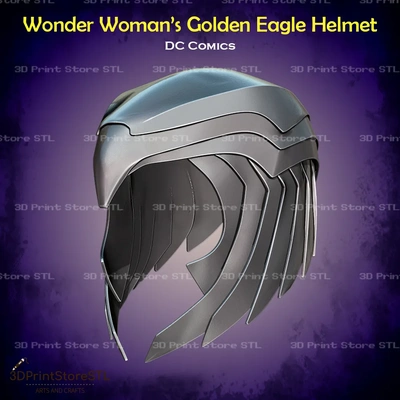 wonder woman golden eagle helmet cosplay dc - stl file 3d models download creality cloud masks & helmets 3d print model - Mito3D