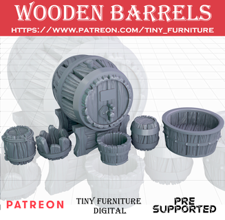 wooden barrels Toys & Games 3d print model - Mito3D