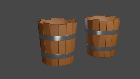 legno secchio piccolo vaso casa arredamento 3d print model - Mito3D