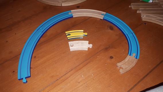 legno ferrovia curve 45 gradi vari finisce lunghezze 3d Modelli Scarica creality nube giocattolo mattoni 3d print model - Mito3D