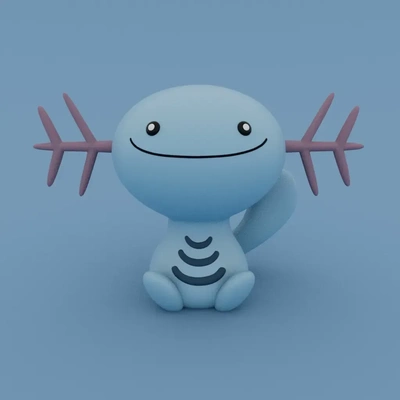 wooper pokémon 3d modelos baixar crialidade nuvem 3d print model - Mito3D