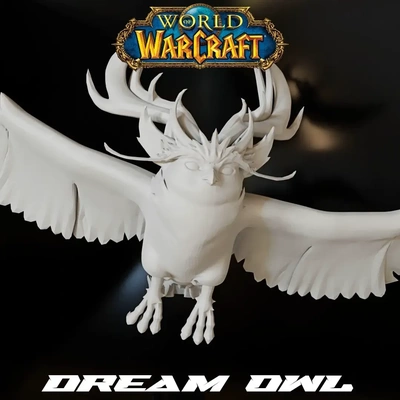 monde of warcraft rêver hibou 3d modèles télécharger créalité nuage 3d print model - Mito3D