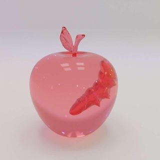 worm apple clear resin print Nature & Plants 3d print model - Mito3D