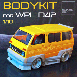 wpl d42 rc kit corpo by caixa preta 1 10th 3d modelos baixar crialidade nuvem veículos 3d print model - Mito3D