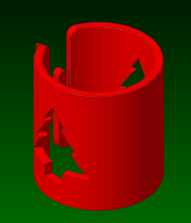 invólucro papel cortador Natal árvore Cortar casa decoração 3d print model - Mito3D