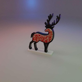 x-mas curly reindeer Others 3d print model - Mito3D