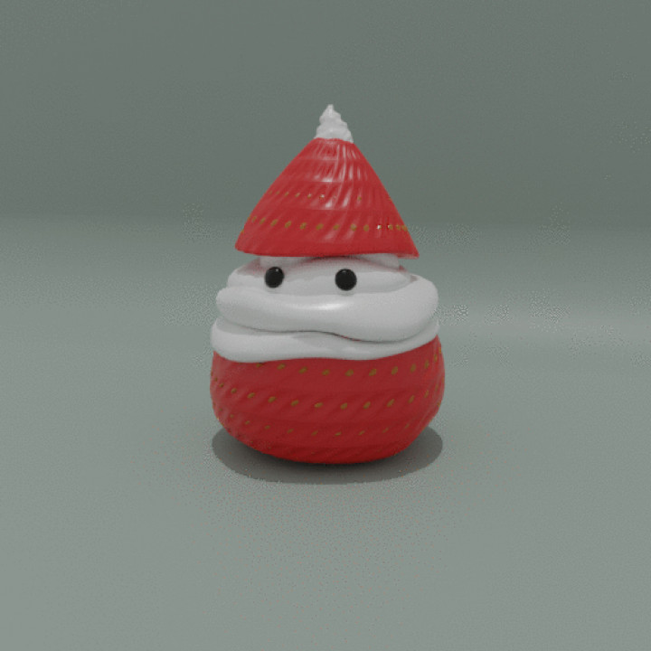 mas fraise Père Noël Accueil maison décor 3D print model - Mito3D