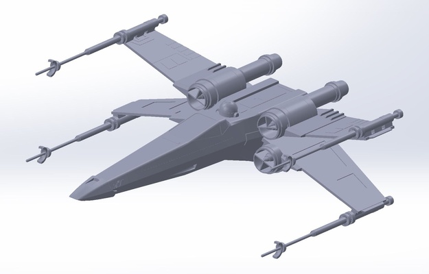 x-wing 65 star wars detailted scale 1 50 3d models download creality cloud spacecrafts 3d print model - Mito3D