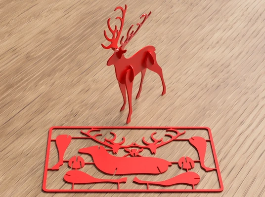 xmas deer kit card 3d models download creality cloud 3d print model - Mito3D
