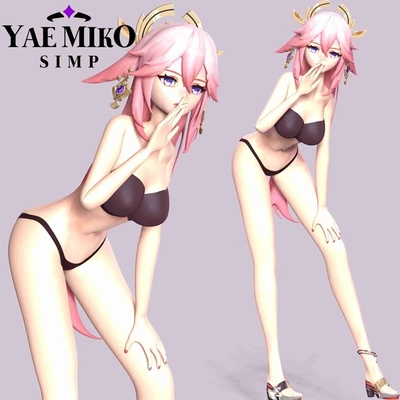 yae miko - genshin impact 3d models download creality cloud 3d print model - Mito3D