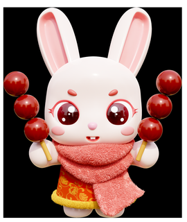 año rabbit dulce espino bayas mamífero 3d print model - Mito3D