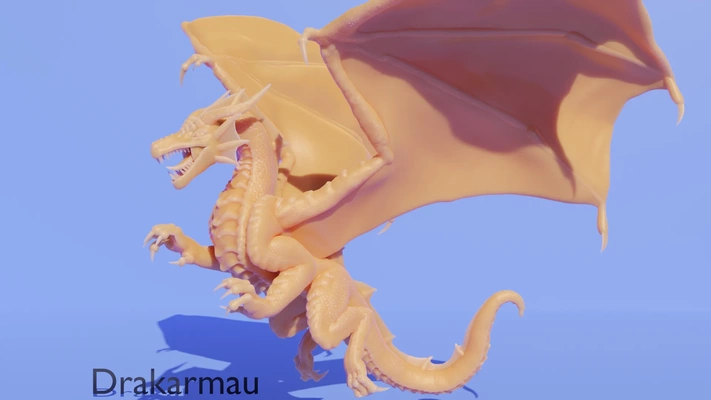 young red dragon 3d models download creality cloud monsters 3d print model - Mito3D