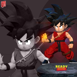 giovane figlio Goku pronto combattimento 3d Modelli Scarica creality nube immaginario personaggi 3d print model - Mito3D