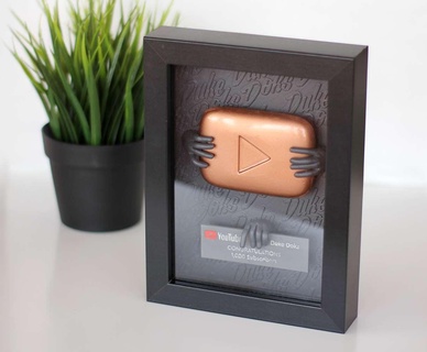 Youtube noir prix 1 000 abonnés impression 3d modèles Télécharger créalité nuage 3d print model - Mito3D