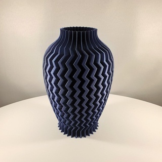 zig zag strukturiert Vase Skulpturen kulturell Relikte 3d print model - Mito3D
