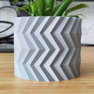 zigzag maceta plantador casa plantas florero hogar decoración 3d print model - Mito3D