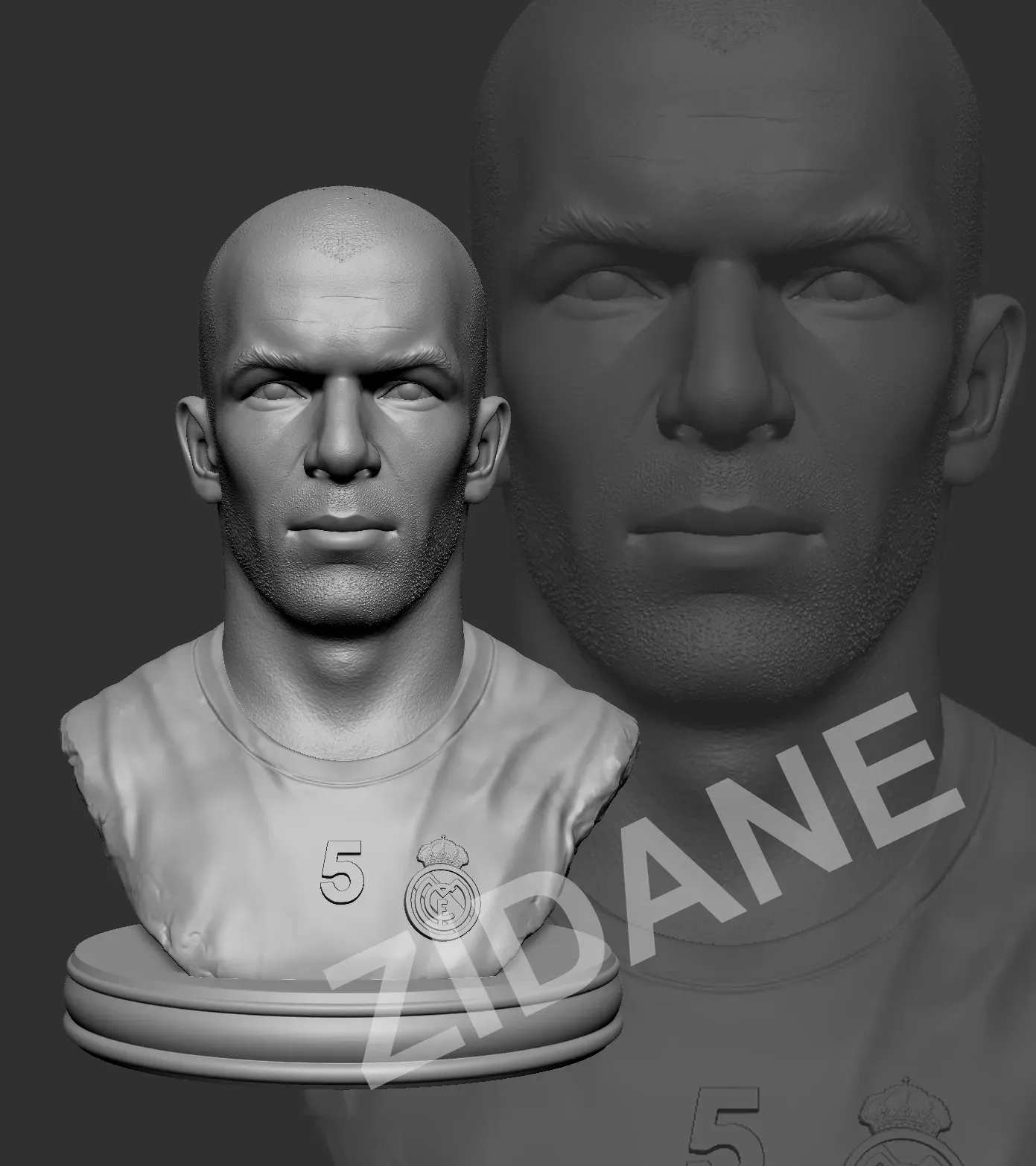 zinedine zidane 3d modelos baixar crialidade nuvem 3D print model - Mito3D