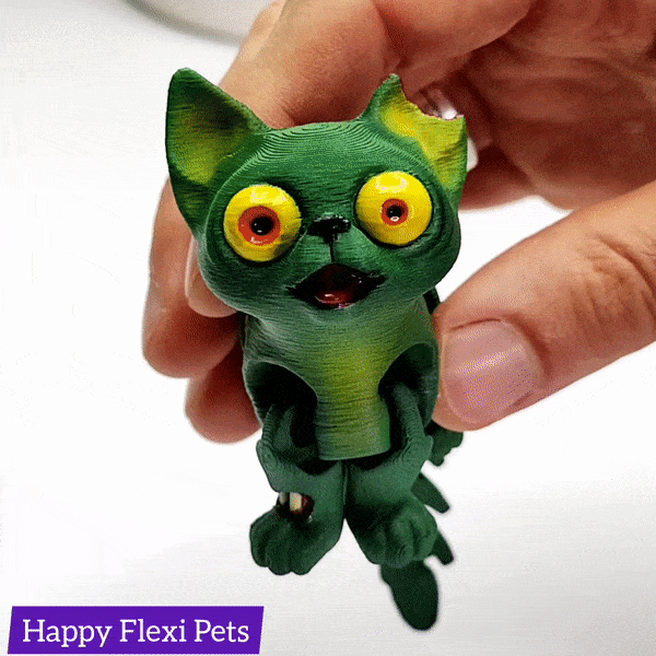 zombie gatto Stampa posto flessibile giocattolo mostri 3D print model - Mito3D