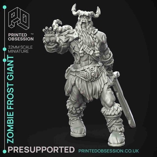 zombie frost giant - monster presupported 32mm scale Men 3d print model - Mito3D