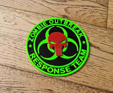 zombie outbreak response team zort punisher wall bunker sign Monsters 3d print model - Mito3D