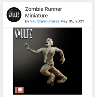 zombie running miniature Toys & Games 3d print model - Mito3D