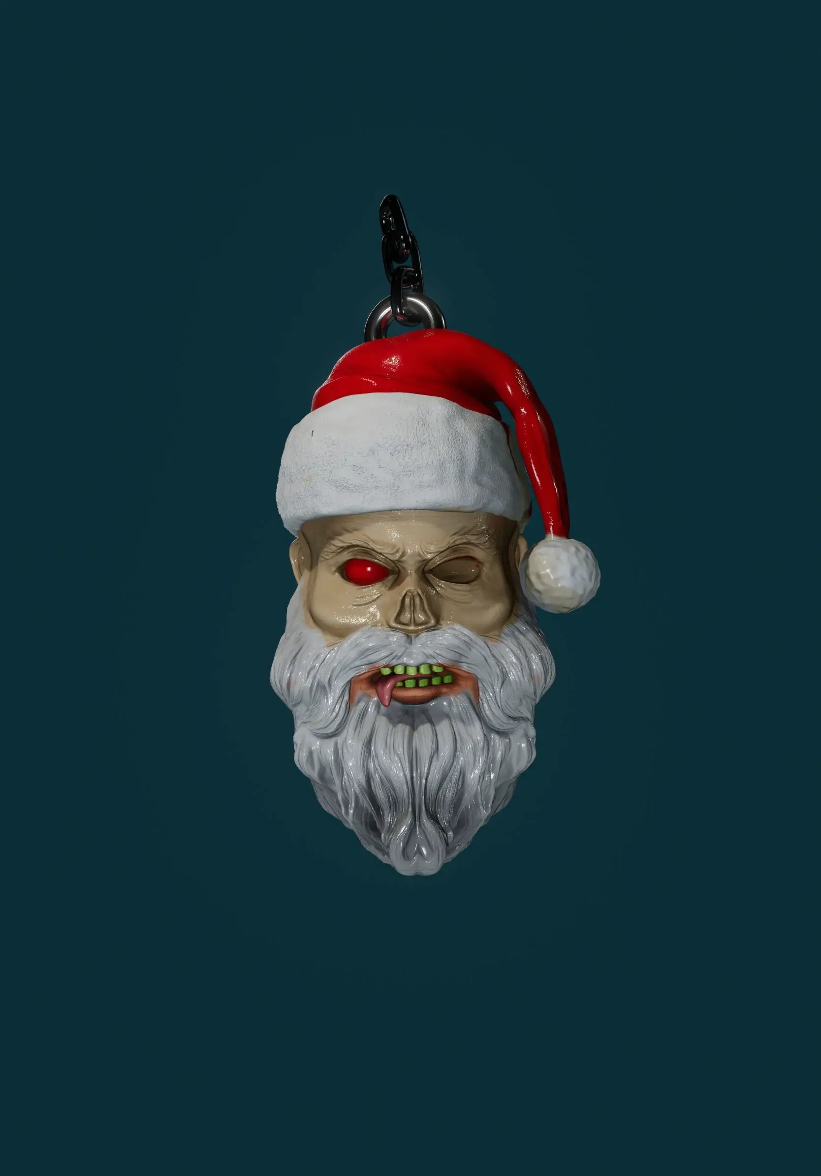 zombie santa testa claus keychain 3d modelli scarica creality nube 3D print model - Mito3D