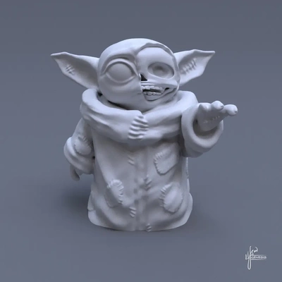 zombi yoda 3d modelos descargar crealidad nube 3d print model - Mito3D