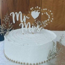 & wedding cake decor bride groom happy day mr mister mrs 3d print model - Mito3D