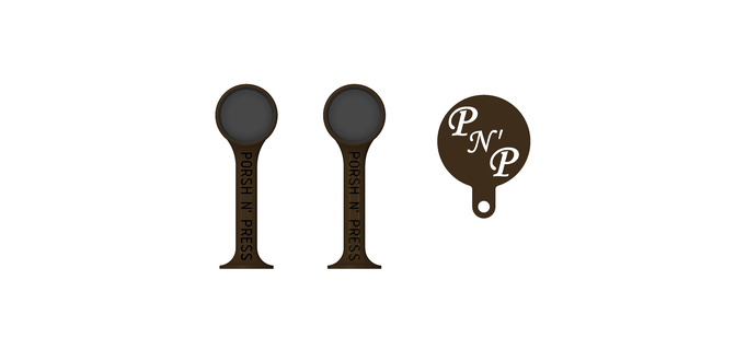 'porsh n' press' ground coffee spoon press gadget collins creations 3d barista stensil 3d print model - Mito3D
