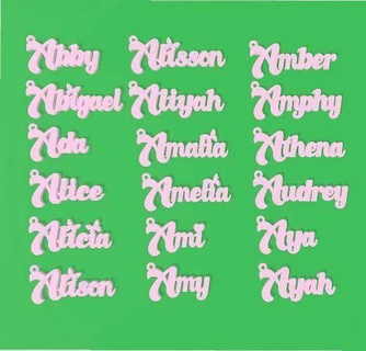 - names keychains 18 pcs keychain letter girl name 3d print model - Mito3D