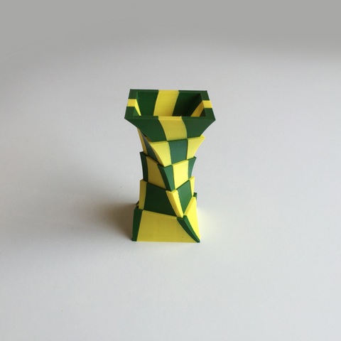 2-scatola di colore vaso a doppia estrusione casa 3D print model - Mito3D