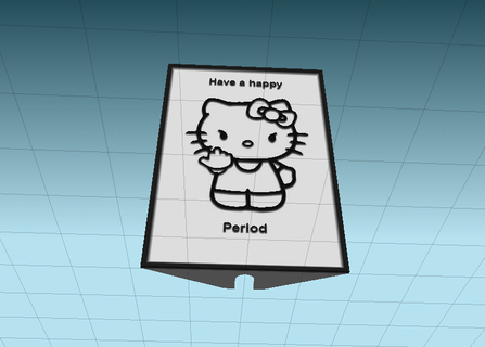 -kitty - happy period sign poster tile lithophane model 3d-model game 3d print model - Mito3D