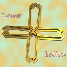 -man indigo-kinder neck pendant protective cross accessory gift jewelry cross-08x 3d print model cnc fashion x-man indigo magic magical crux witch witcher sorcerer shaman tarot divination cards box accessories small chestbox chest mistique mistical love symbol jewel valentine art anniversary plastic exclusive unique toy silver decoration decorative capacity clay engraving milling carving woodcarving wood design 3d print model - Mito3D
