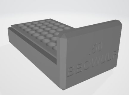 50 beowulf Tools ar15 mapul gun air soft grip foregrip ammo storage box 300 aac blkout black out 3d print model - Mito3D