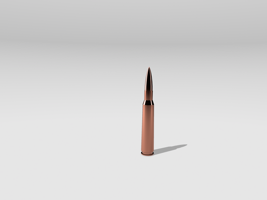 50 bmg cartridge bullet in size to drawings cosplay collection weapon 3d print model - Mito3D