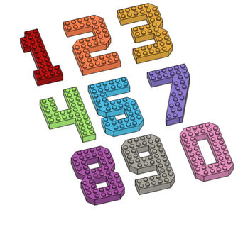 0 9 Lego uyumlu sayılar kek toppers mumlar çikolatalar epoksi reçine blok bloklar tuğla mini figürler figür doğum günü Parti çocuk Oyna yaş numara bloklu 3d print model - Mito3D