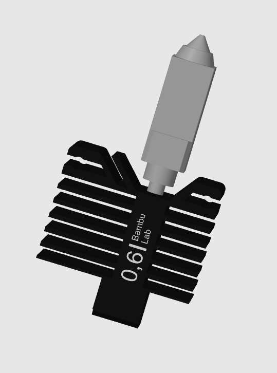 06mm boquilla extrusor bambulab hotend 3d impresión extrusora calefacción bloquear cabezal alto actuación precisión extrusión filamentos impresora accesorios caliente final temperatura controlar confianza fabricación calor resistente diseño mejorado calidad bricolaje diy potenciar composición 3D print model - Mito3D