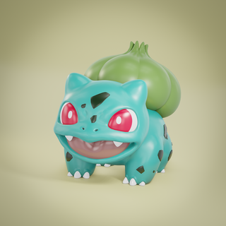 001 bulbasaur Pokémon type plante monstre créature animal 3d print model - Mito3D