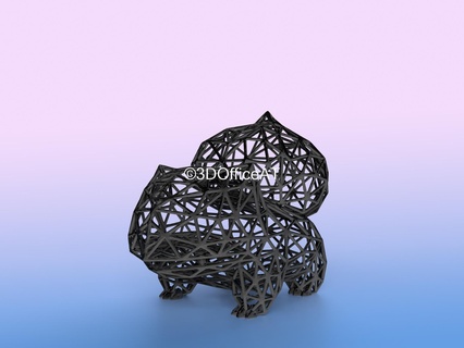 001 Bulbasaur telsiz sla Yazdır pokemon ev 3d basılı dekor dekorasyon sınırlı baskı karakter kopya wire frame tasarım canlı nostalji Beyan parça 3d print model - Mito3D