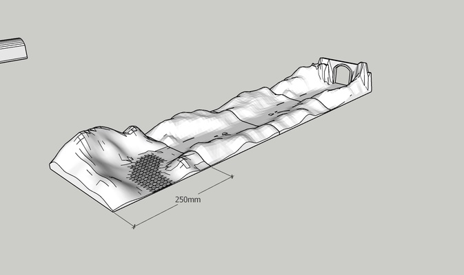 00 guage model railway landscape architecture train tile tunnel layout 3d print model - Mito3D