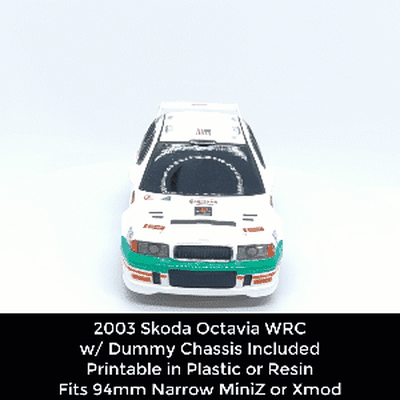 02 octavia wrc corps coquille mannequin châssis xmod miniz voiture roues modèle mr03 led 1 28 résine fdm plastique peint rc 3d print model - Mito3D