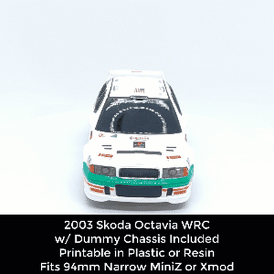 02 octavia wrc corpo conchiglia manichino telaio xmod miniz macchina ruote modello mr03 guidato 1 28 resina fdm plastica dipinto rc 3d print model - Mito3D