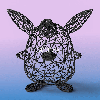040 wigglytuff Pokémon filaire figure câble art pok lun 3d impression résine numérique modèle Accueil maison décoration fandom mignonne câlin 3d print model - Mito3D