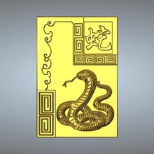 06-textura zodiaco chino de la serpiente joyería el colgante 3d print model - Mito3D