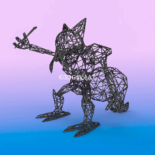064 cadabra filo arte Pokemon wiremon psichico digitale modello 3d print model - Mito3D